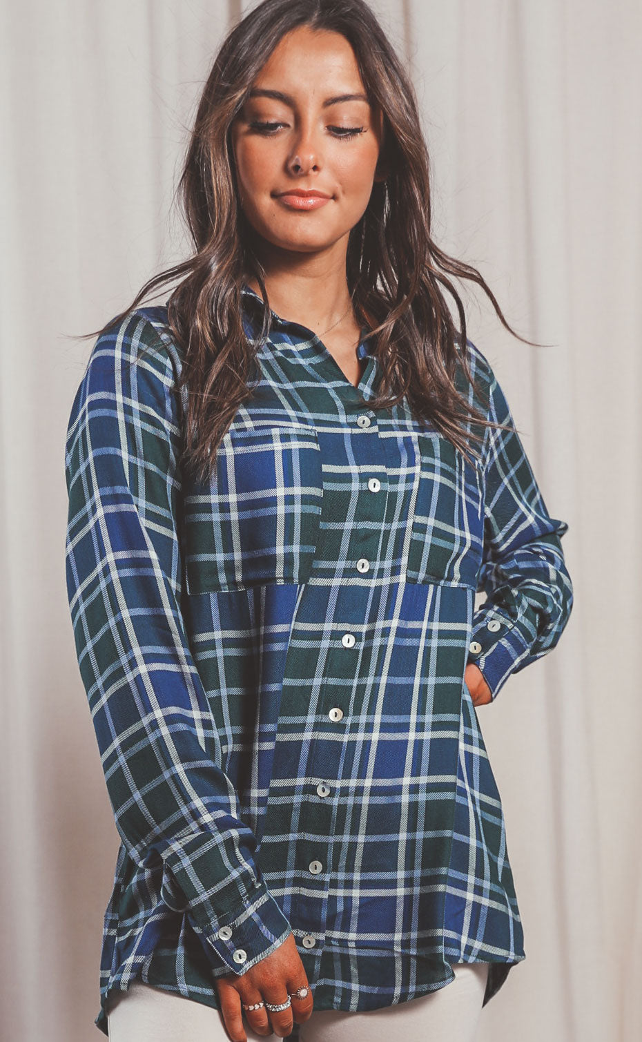 show me your mumu: the layer shirt - green plaid