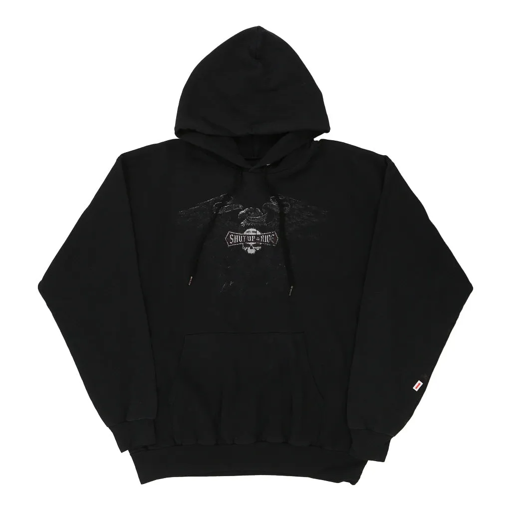 Shut Up N Ride Hanes Graphic Hoodie - Large Black Cotton Blend