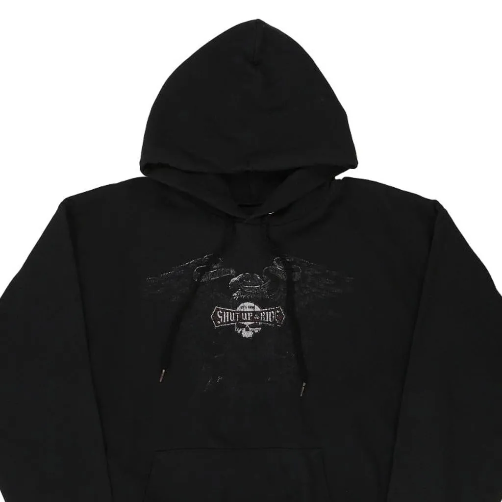 Shut Up N Ride Hanes Graphic Hoodie - Large Black Cotton Blend