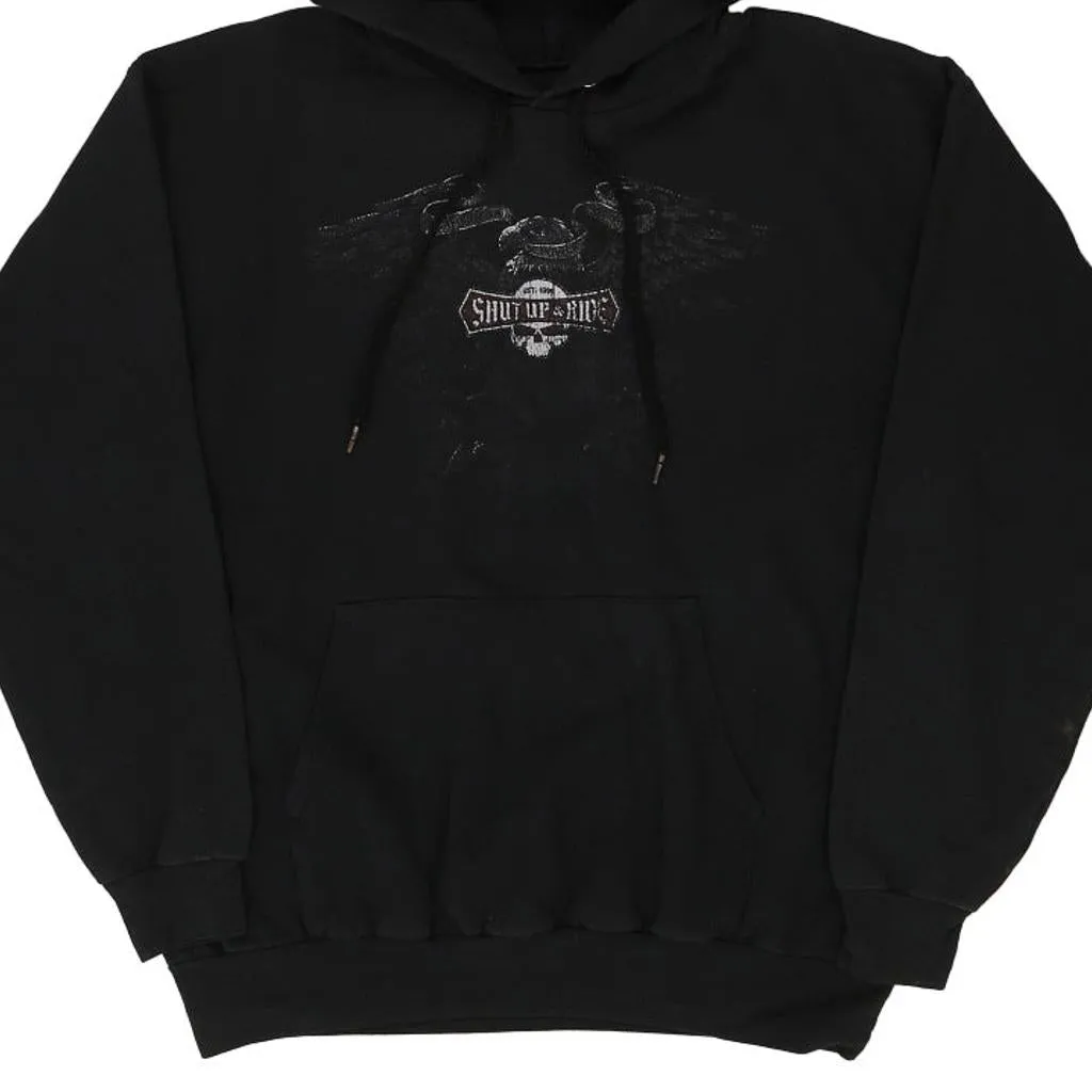 Shut Up N Ride Hanes Graphic Hoodie - Large Black Cotton Blend