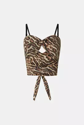 Silk Laundry - Cotton Silk Twist Top - Leopard