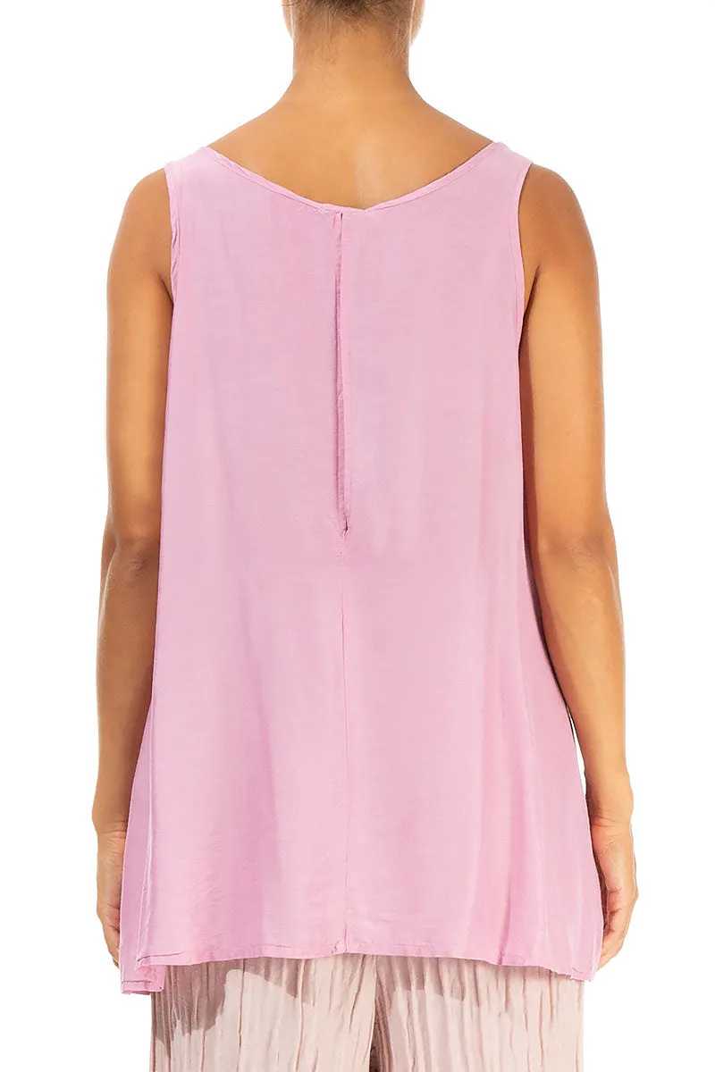 Sleeveless Pink Silk Bamboo Blouse