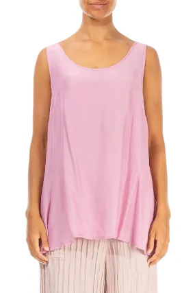 Sleeveless Pink Silk Bamboo Blouse