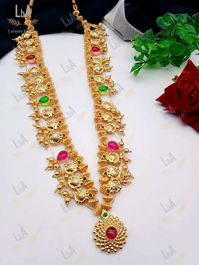 Supriya , Premium Quality Beautiful Kolhapuri Saaj Necklace Set for Women -KARTI001SNA