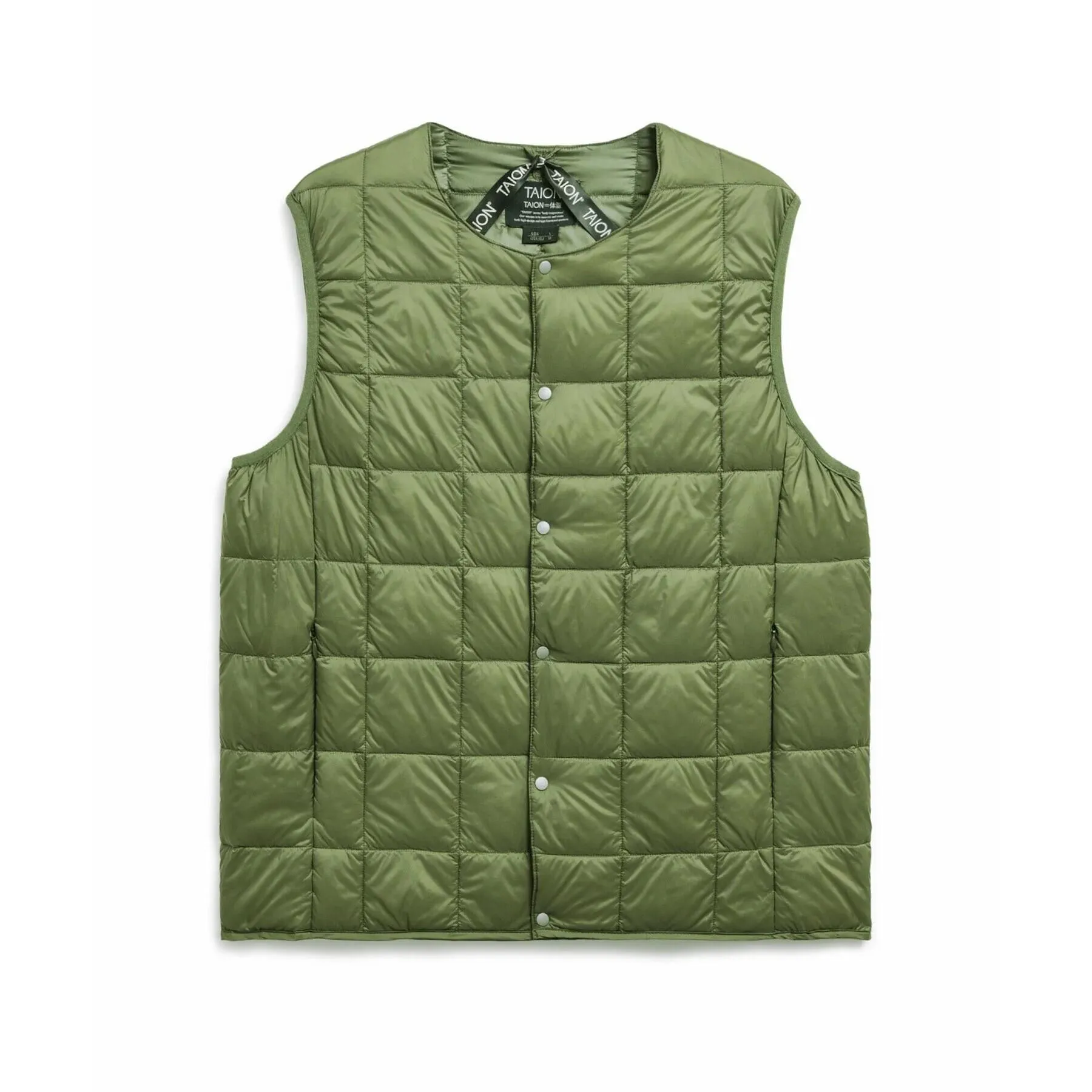 TAION GILET CON BOTTONI VERDE MILITARE