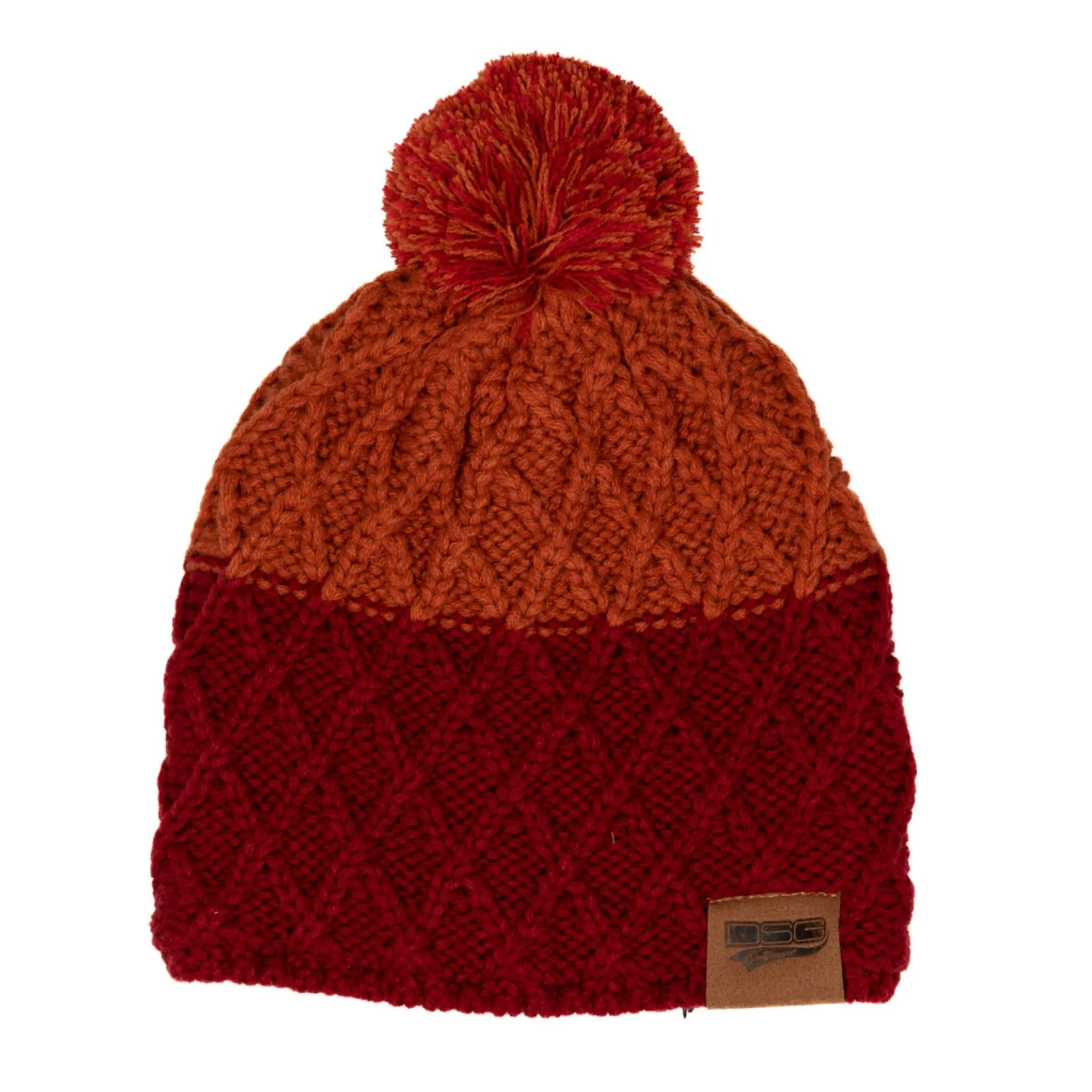 Two-Tone Pom Beanie