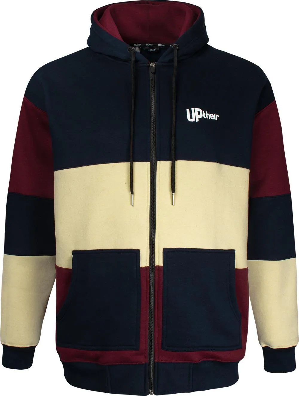 Uptheir Apollo Contrast Zip Hoody - Navy Yellow