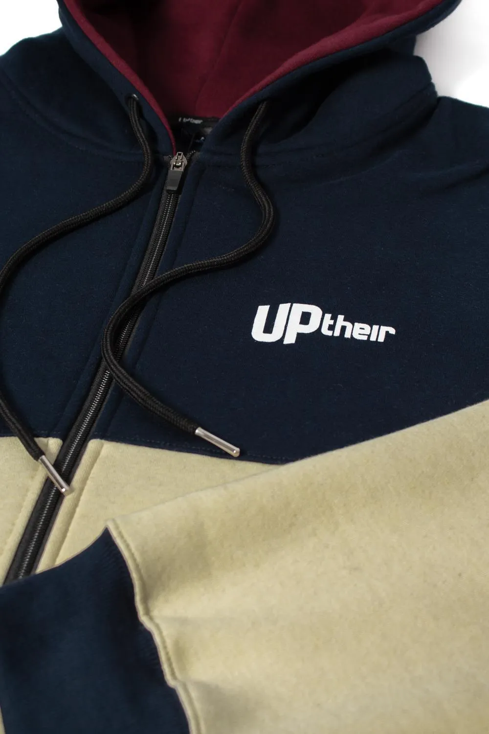 Uptheir Apollo Contrast Zip Hoody - Navy Yellow