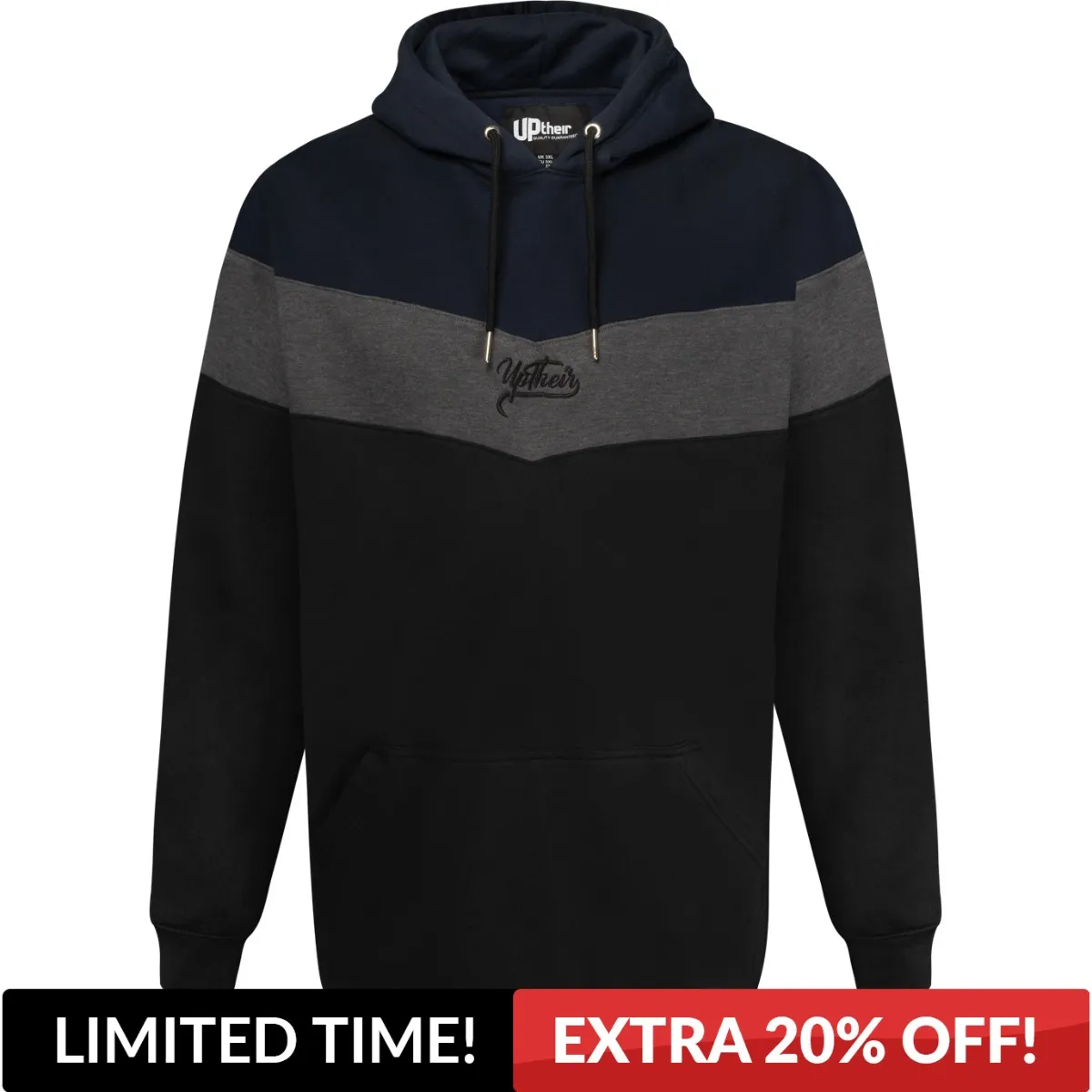 Uptheir Missile Overhead Block Hoody - Navy Black