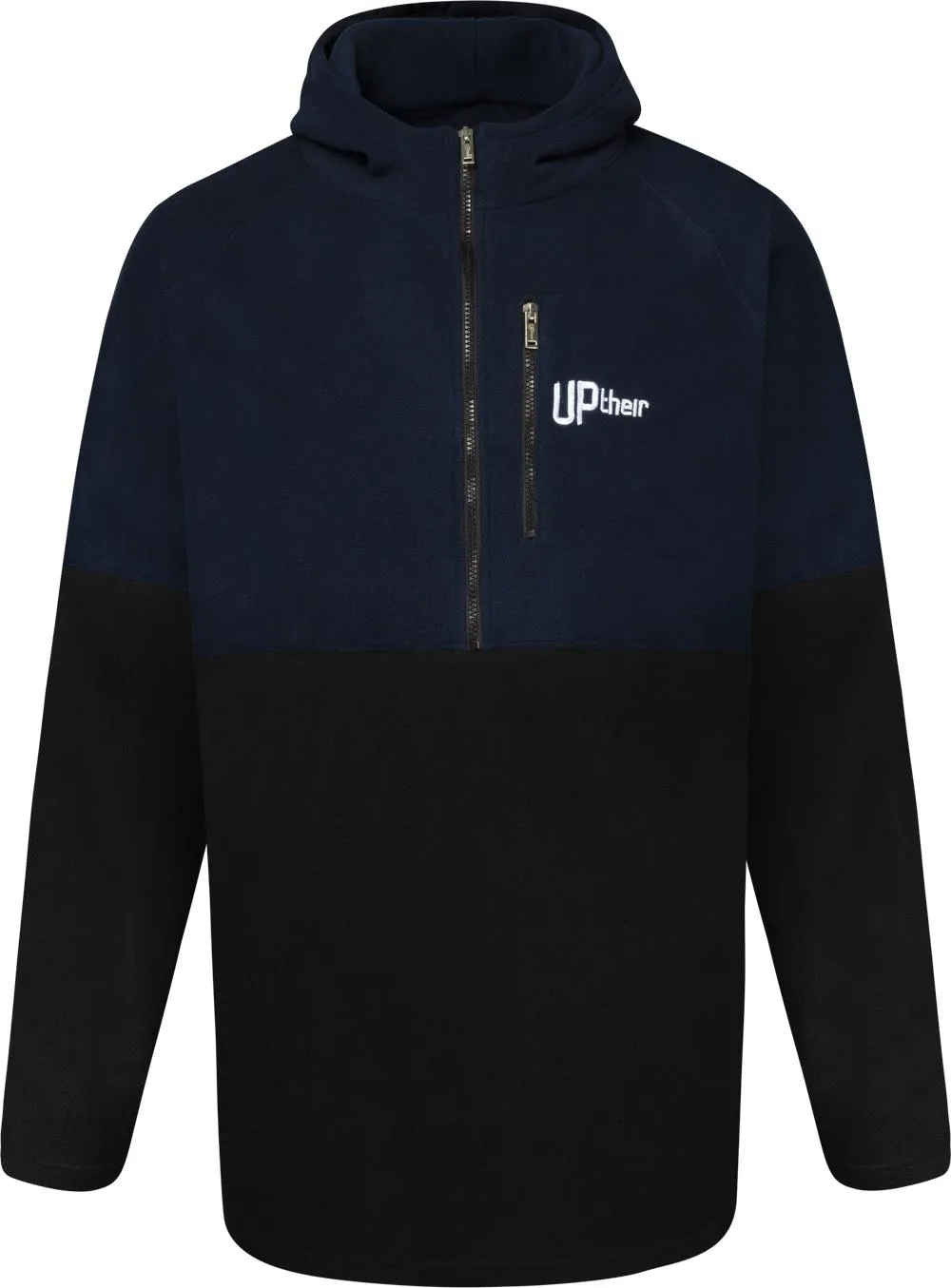 Uptheir Positive 1/2 Zip Block Fleece Hoody - Navy