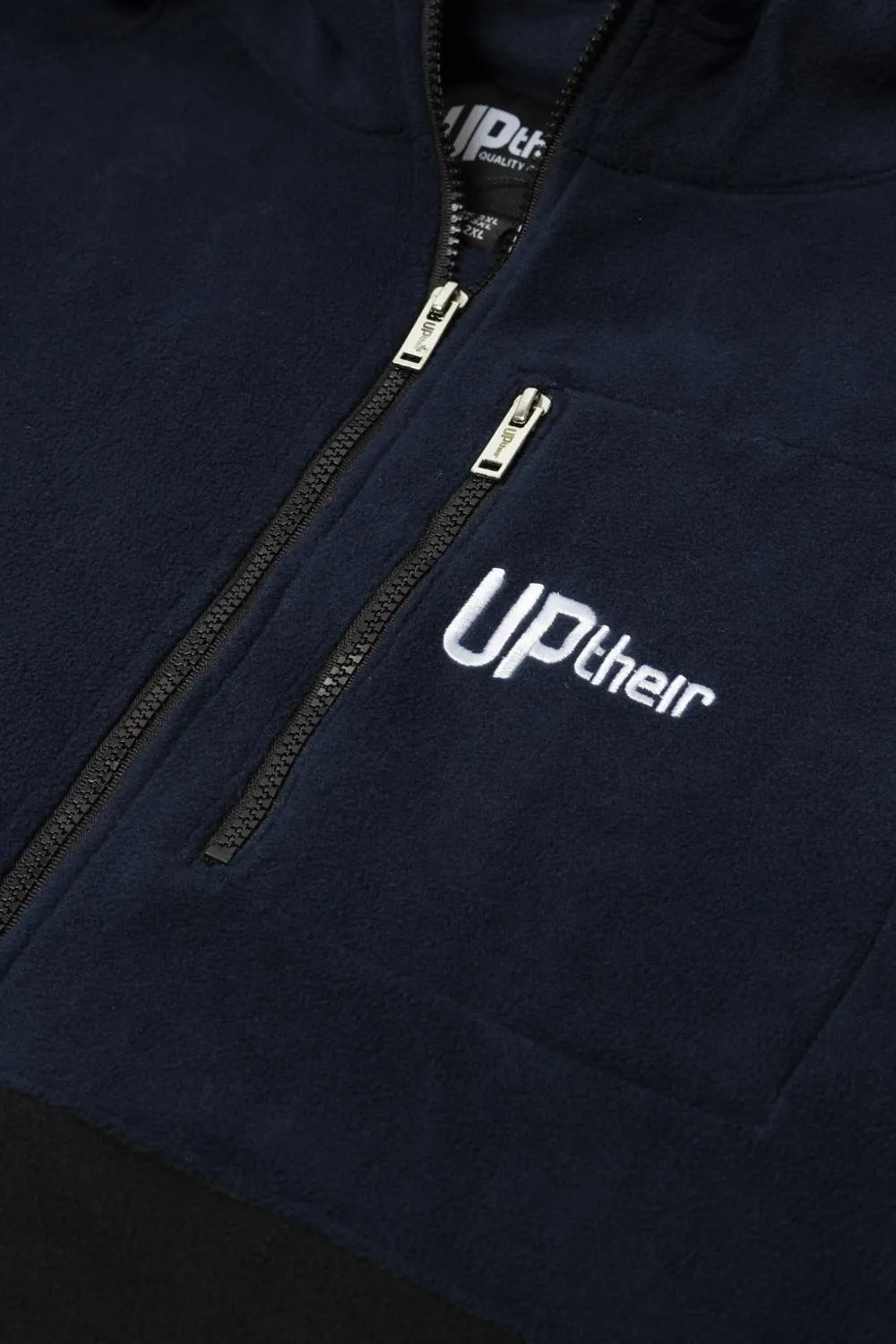 Uptheir Positive 1/2 Zip Block Fleece Hoody - Navy