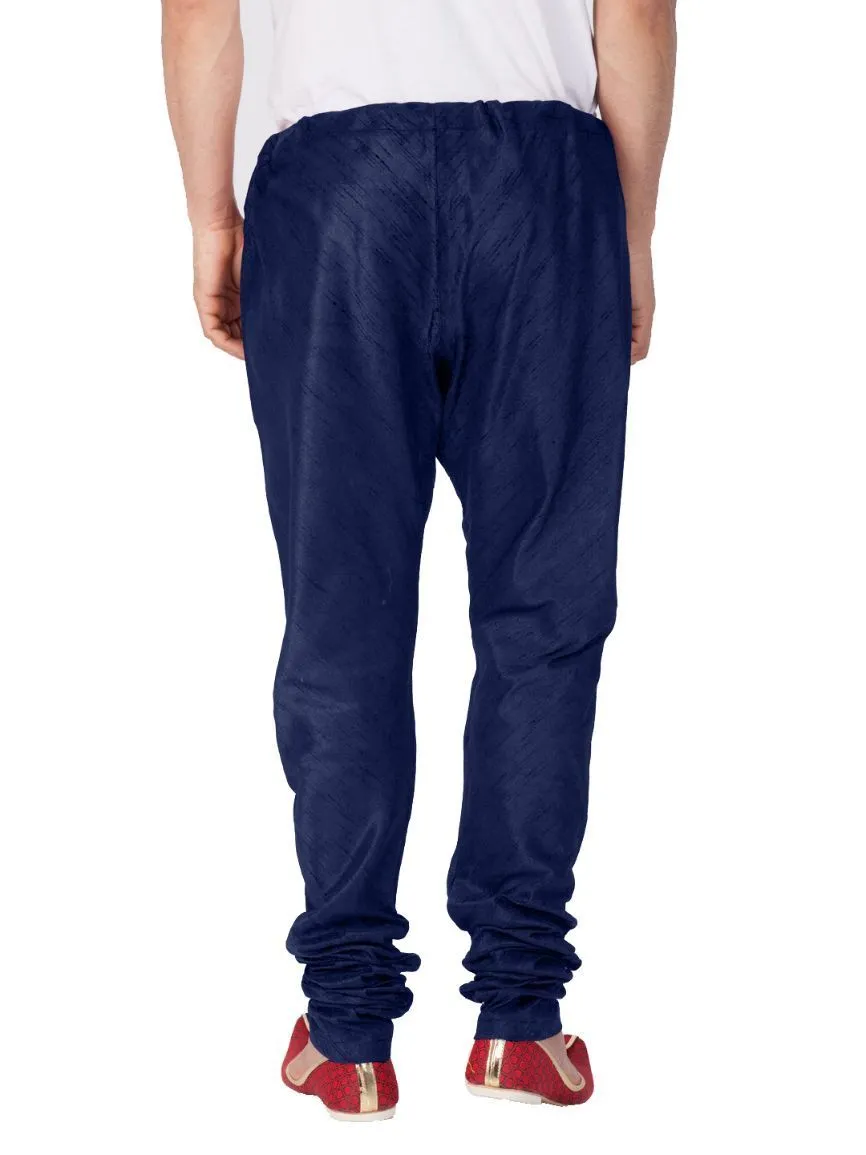 VM BY VASTRAMAY Men's Blue Cotton Silk Blend Pyjama