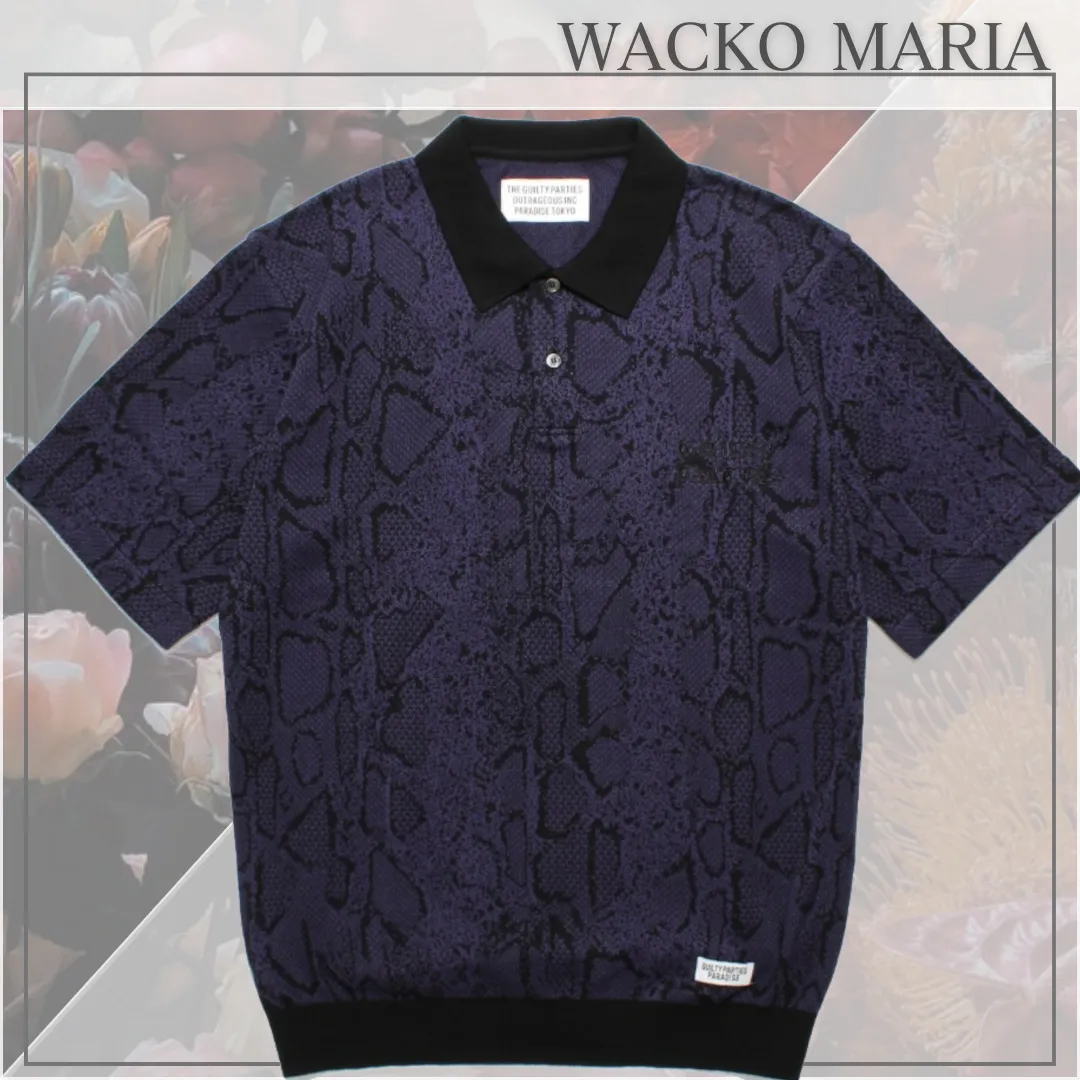 WACKO MARIA  |Silk Street Style Cotton Short Sleeves Python Polos