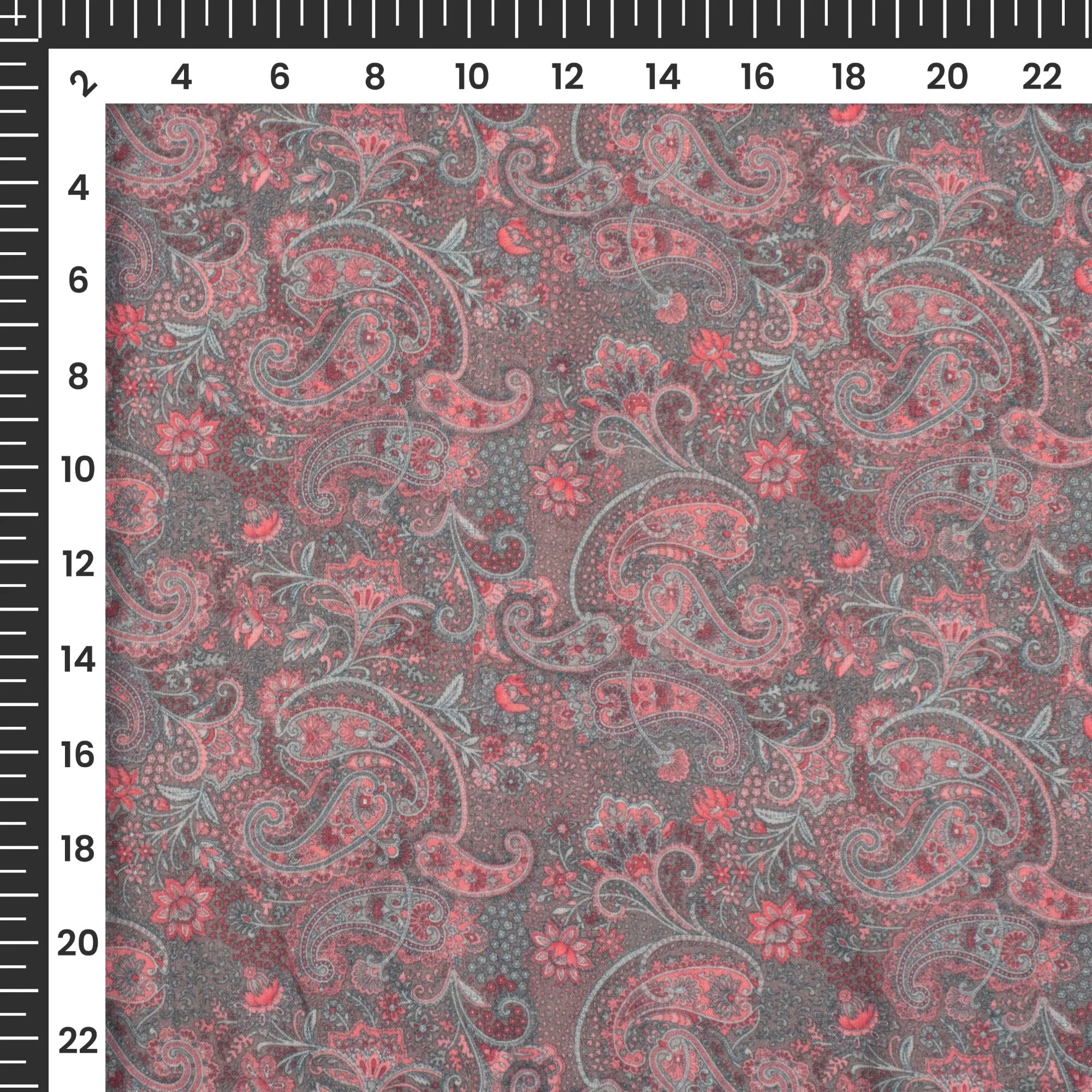 Whispering Silk: Paisley Digital Print Pure Cotton Mulmul Fabric