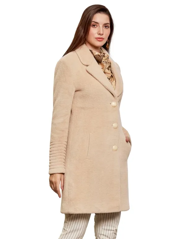 Women Coat Beige Color