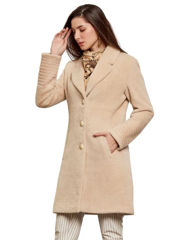 Women Coat Beige Color