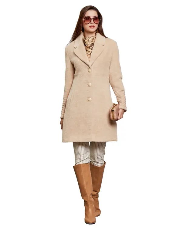 Women Coat Beige Color